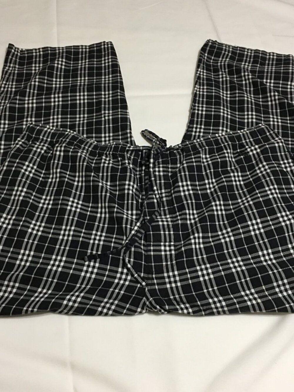 Burberry Pajama Pants Lounge Mens Size XL Black Gray Plaid